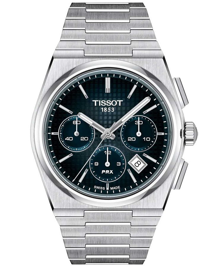 Часы Tissot PRX Automatic Chronograph 42 mm T137.427.11.041.01 — мужские, синий