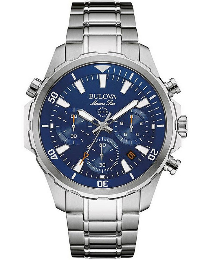 Часы Bulova Marine Star 96B256 — мужские, синий