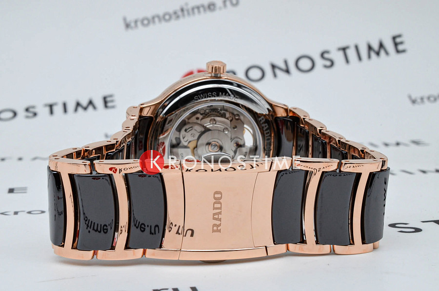 Часы Rado Centrix Automatic Diamonds Open Heart R30028902 — высокотехнологичная керамика + нержавеющая сталь с pvd покрытием, женские