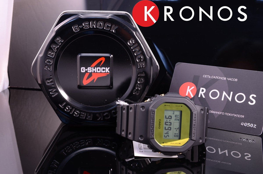 Часы Casio G-Shock DW-5600BBMB-1 — желтый, пластик
