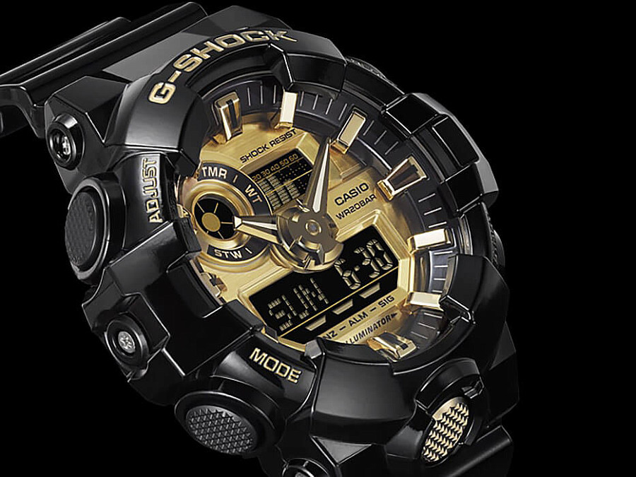 Часы Casio G-Shock GA-710GB-1A — желтый, пластик