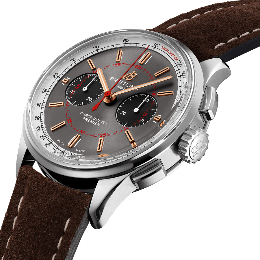 Часы Breitling Premier B01 Chronograph 42 Wheels and Waves Limited Edition AB0118A31B1X2 — механические, сталь металл