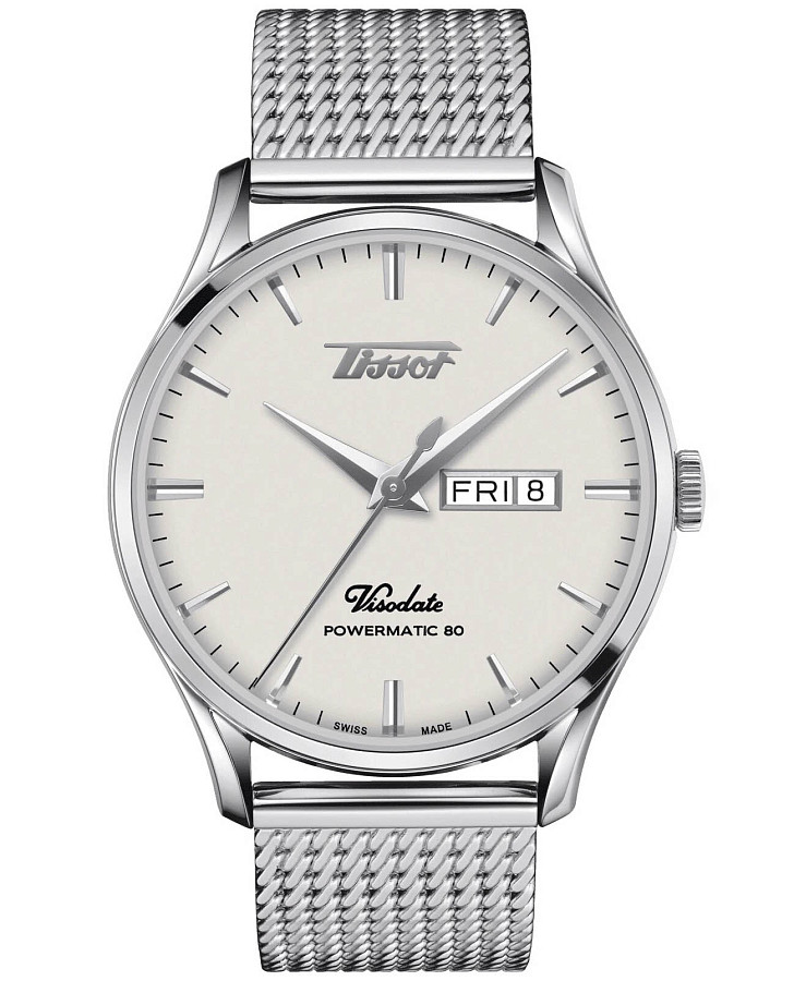 Часы Tissot Heritage Visodate Powermatic 80 T118.430.11.271.00 — мужские, белый