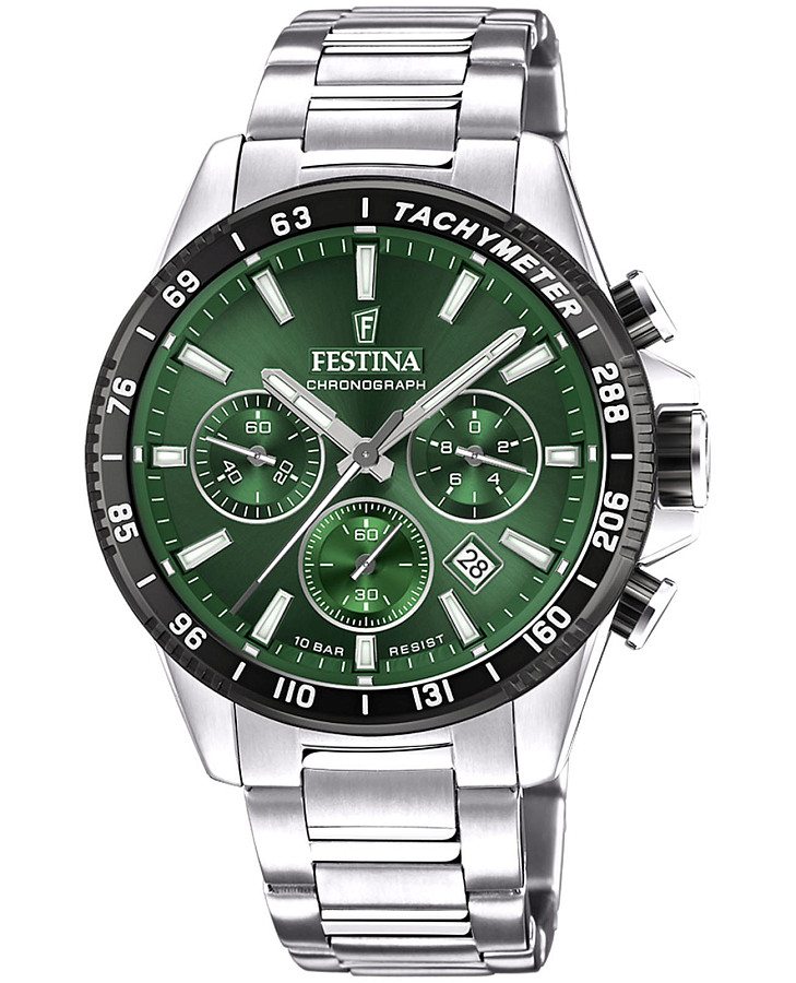 Часы Festina Timeless Chrono F20560/4 — мужские, зеленый
