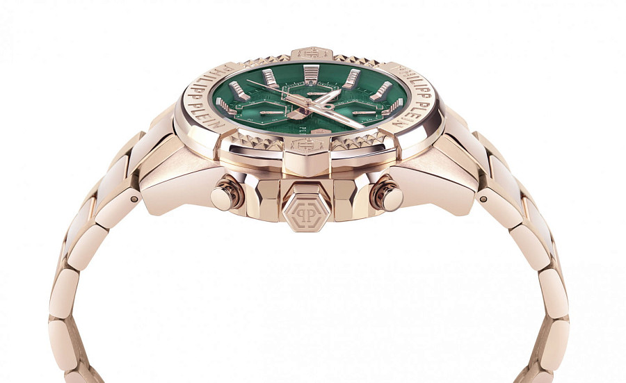 Часы Philipp Plein The $kull Chrono PWWFA0625 — зеленый, металл сталь