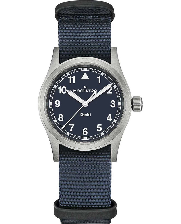 Часы Hamilton Khaki Field Quartz 33mm H69301940 — мужские, синий