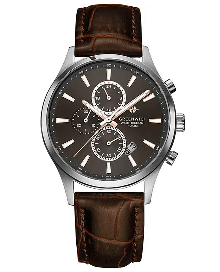 Часы Greenwich Navigator GW 053.12.34 — мужские, коричневый