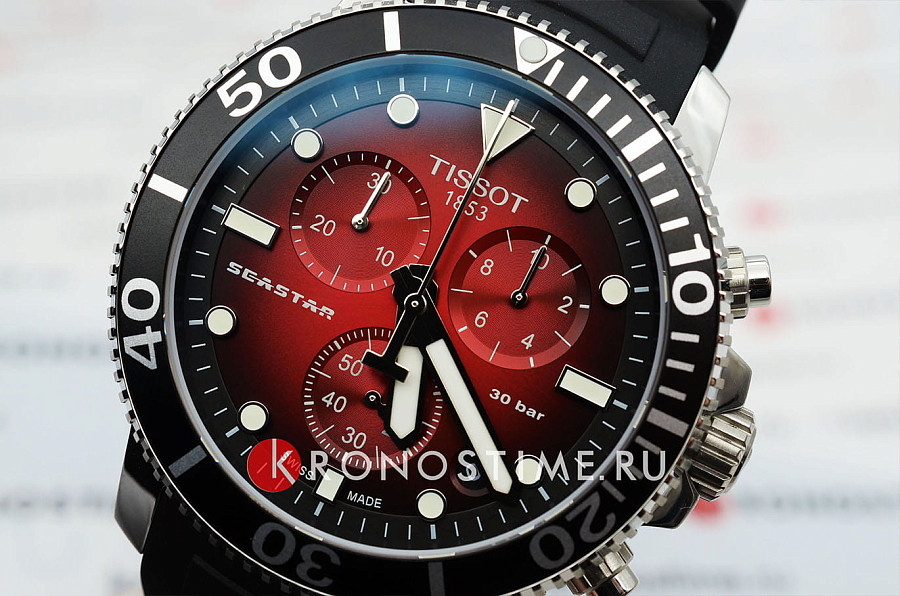 Часы Tissot Seastar 1000 Chronograph T120.417.17.421.00 — красный, кварцевые