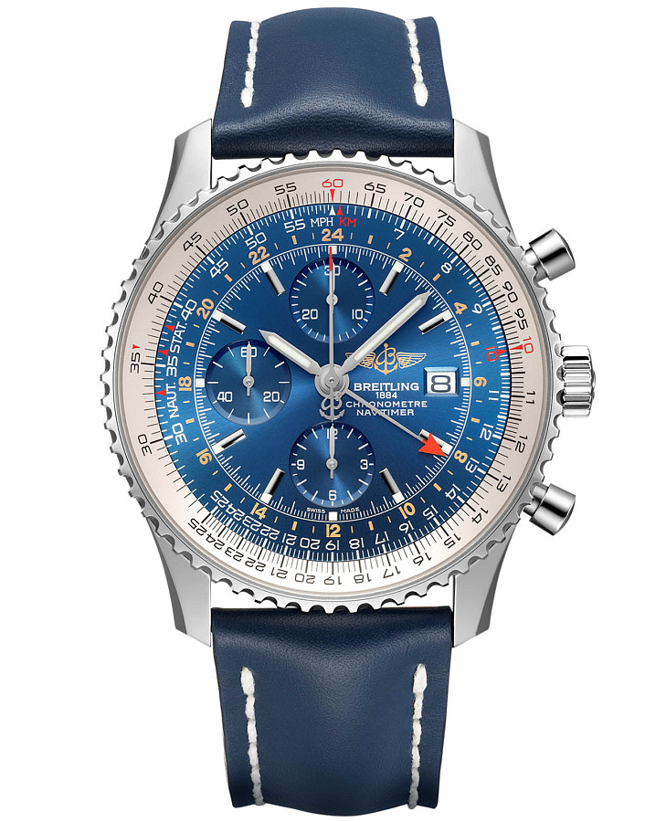 Часы Breitling Navitimer Chronograph GMT 46 A24322121C1X1 — мужские, синий