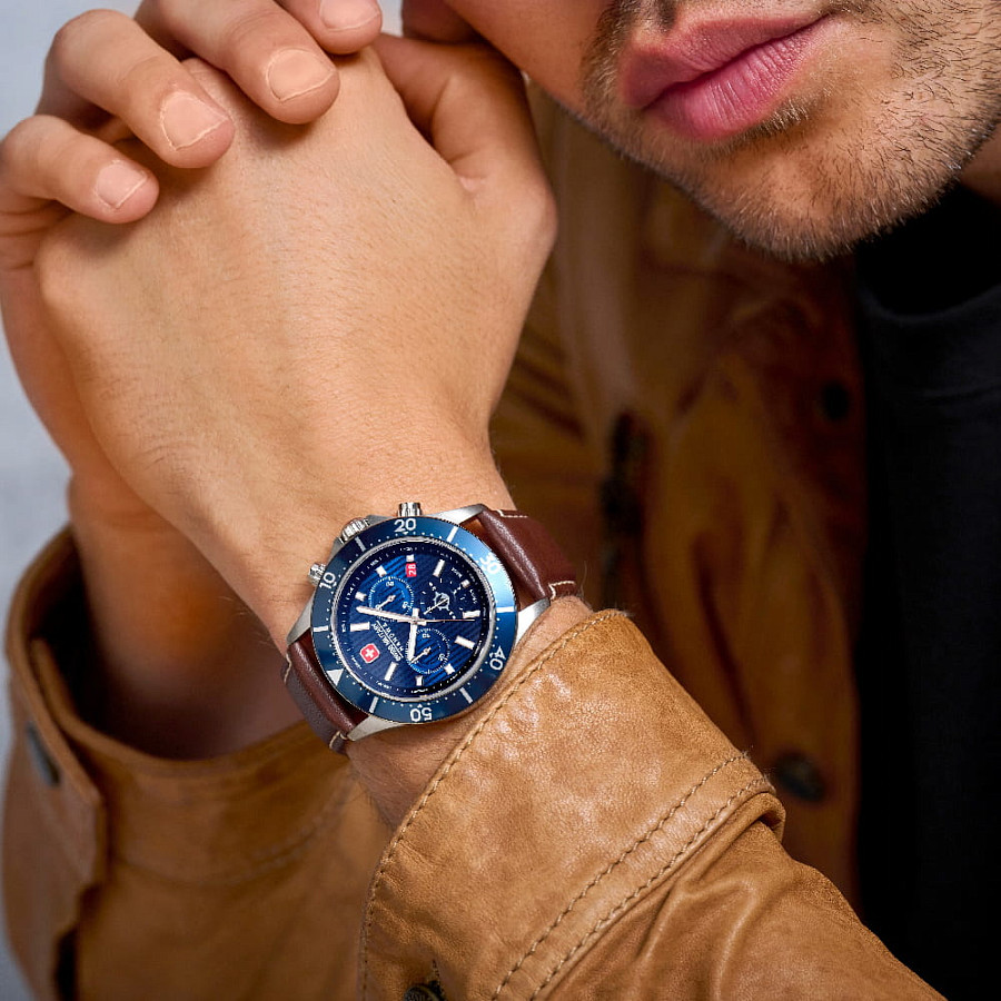 Часы Swiss Military Hanowa Flagship X Chrono SMWGC2100706 — кожаный, мужские