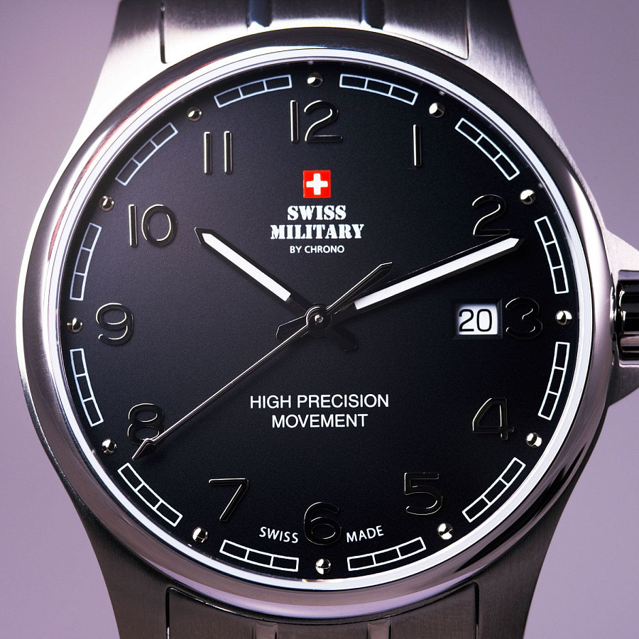 Часы Swiss Military by Chrono Сверхточные SM30200.16 — мужские, серебристый