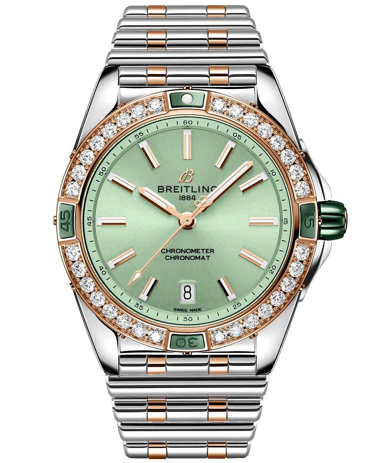 Часы Breitling Super Chronomat Automatic 38 U17356531L1U1 — женские, зеленый
