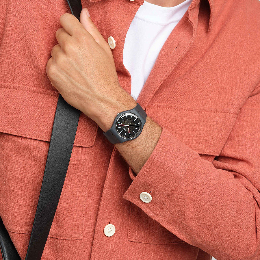 Часы Swatch New Gent Biosourced Lacquered SO29A101 — женские, серый