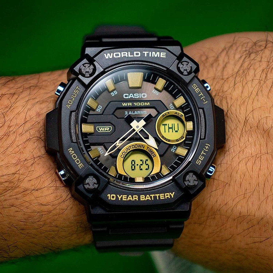 Часы Casio Collection AEQ-120W-9AVDF (AEQ-120W-9A) — кварцевые, пластик