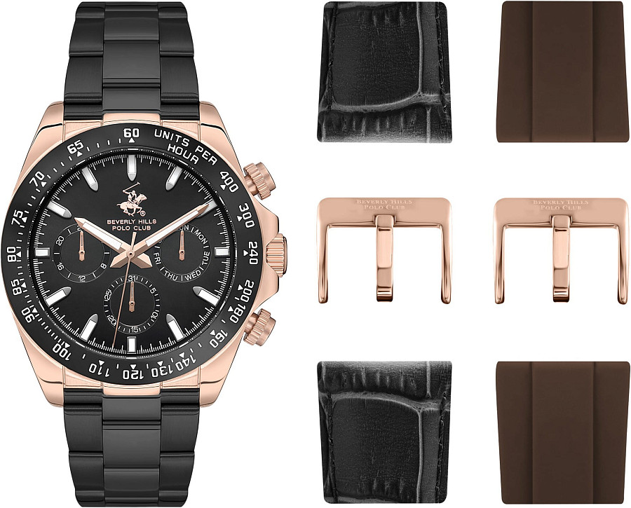 Часы Beverly Hills Polo Club BP3608X.540 — черный, сталь металл