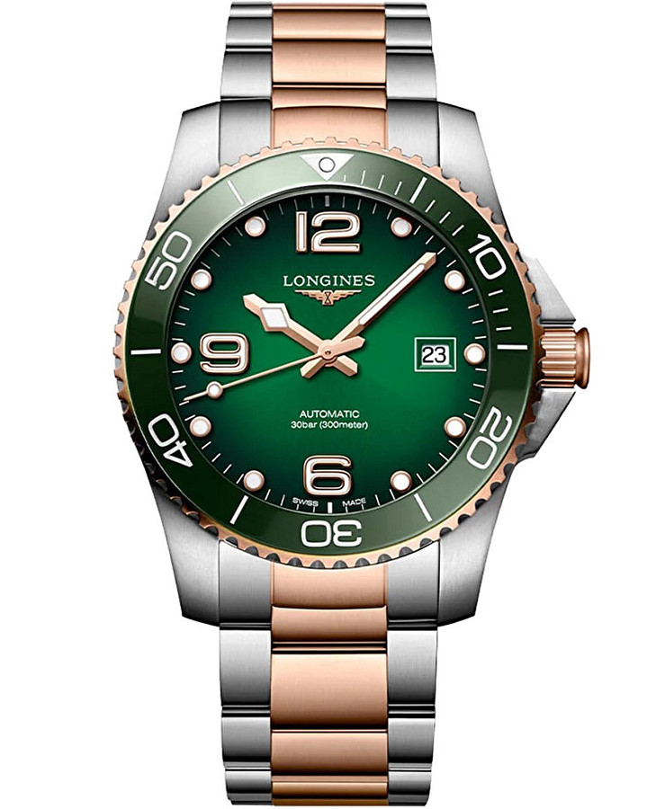 Часы Longines HydroConquest L3.781.3.08.7 — мужские, зеленый
