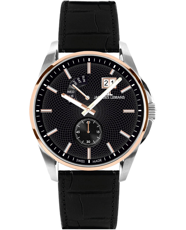 Часы Jacques Lemans Derby 1-2199E — мужские, черный