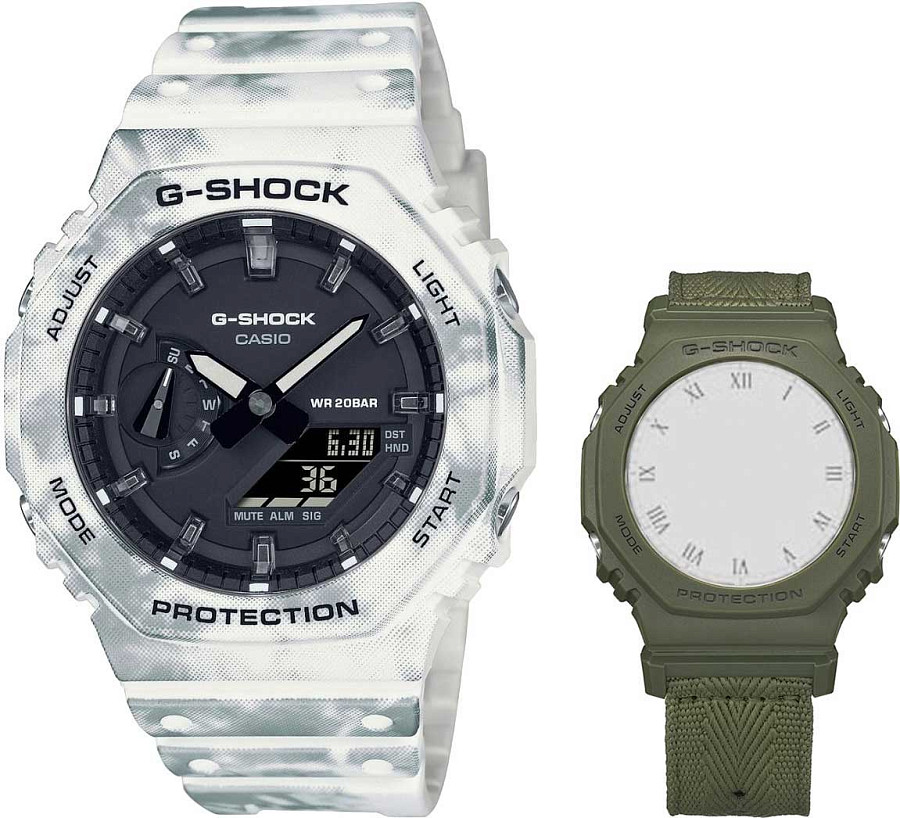 Часы Casio G-Shock Frozen Forest GAE-2100GC-7AER — пластик, Япония
