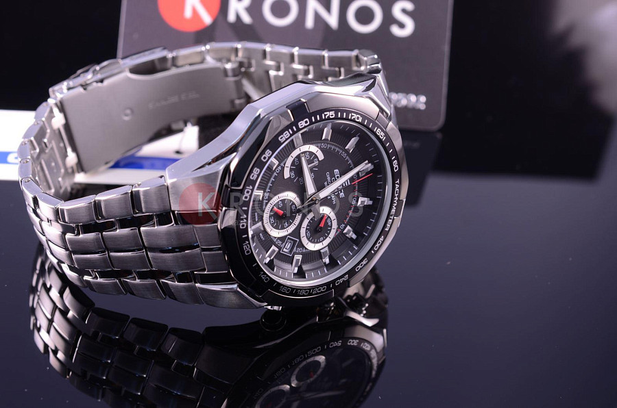 Часы Casio Edifice EF-540D-1A — автокварц (кинетик), металл сталь