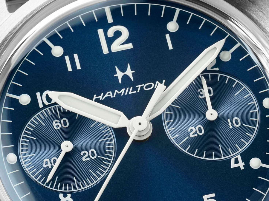 Часы Hamilton Khaki Aviation Pilot Pioneer Mechanical Chronograph 40mm H76409140 — сталь металл, Швейцария