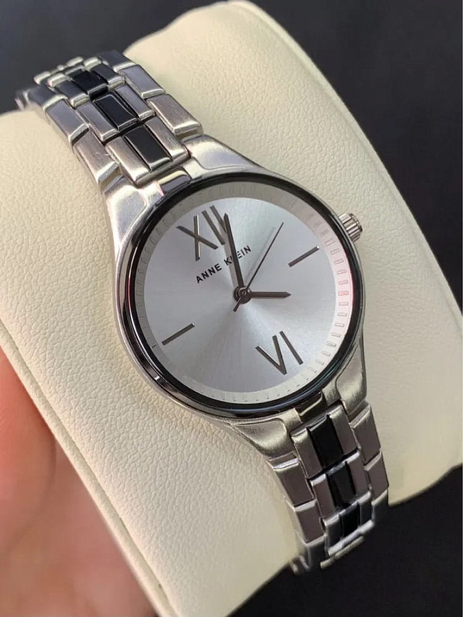 Часы Anne Klein Metals 4061SVGY — женские, нержавеющая сталь с ip-покрытием