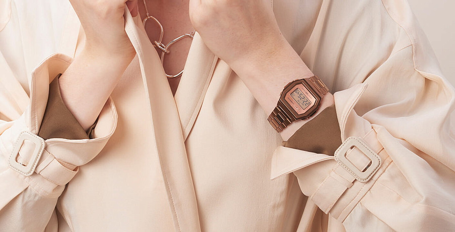 Часы Casio Collection A1000RG-5EF — сталь металл, сталь с ip покрытием