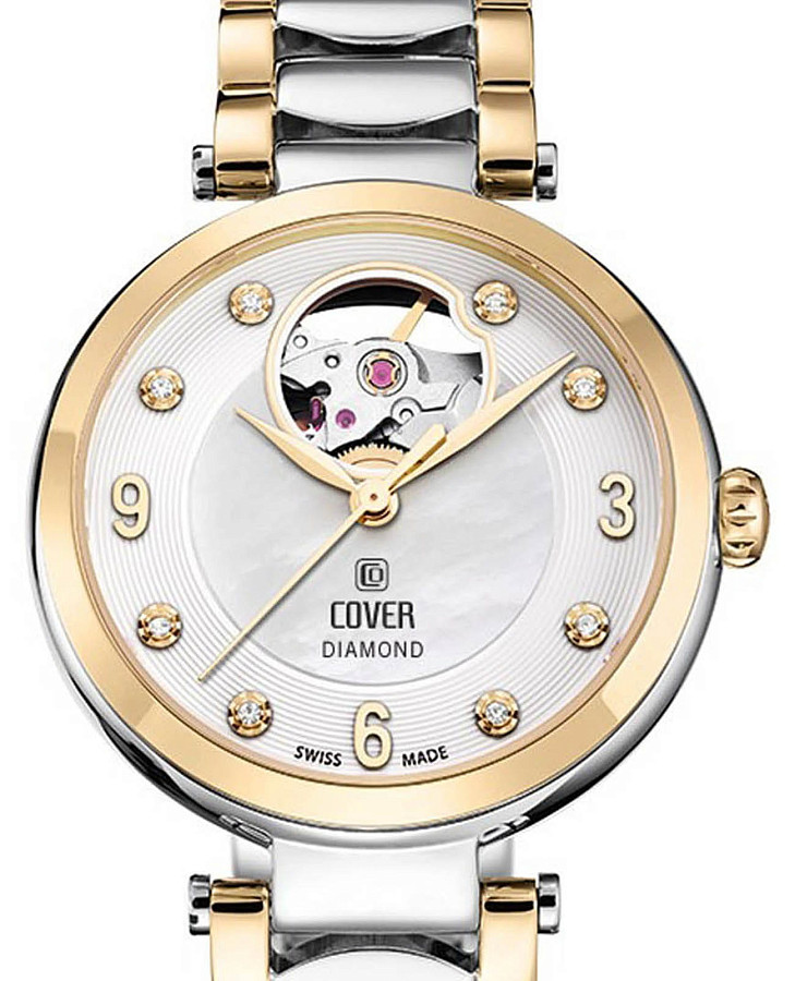 Часы Cover Lady Diamond Open Heart COA8.02 — кварцевые, металл сталь