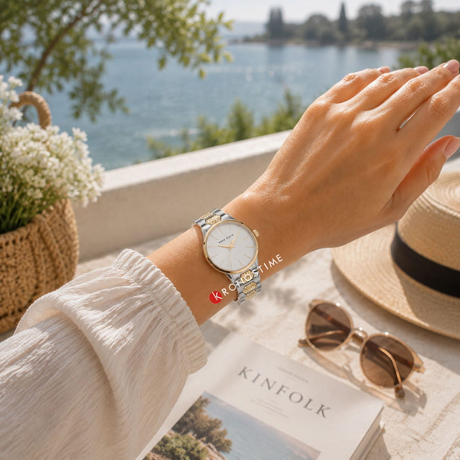 Часы Anne Klein Metals 5333SVTT — нержавеющая сталь с pvd-покрытием, женские