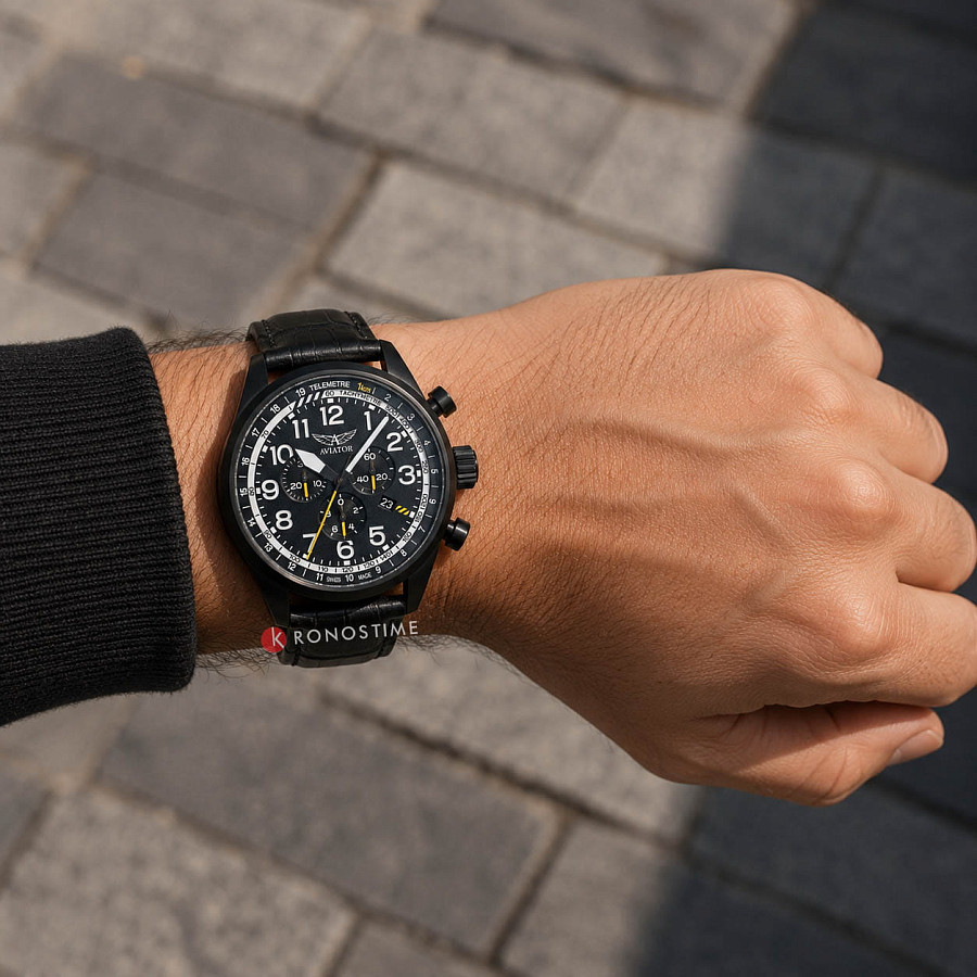 Часы Aviator Airacobra P45 Chrono V.2.25.5.169.4 — нержавеющая сталь с pvd-покрытием, мужские