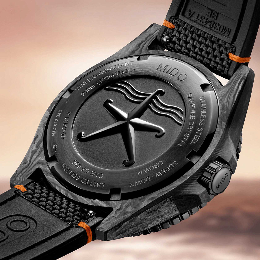 Часы Mido Ocean Star 200C Carbon Limited Edition M042.431.77.081.00 — черный, карбон