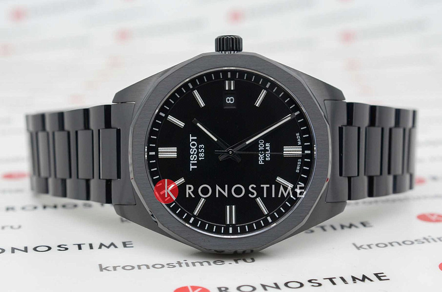 Часы Tissot PRC 100 Solar Quartz 39mm T151.422.33.051.00 — кварцевые, металл сталь