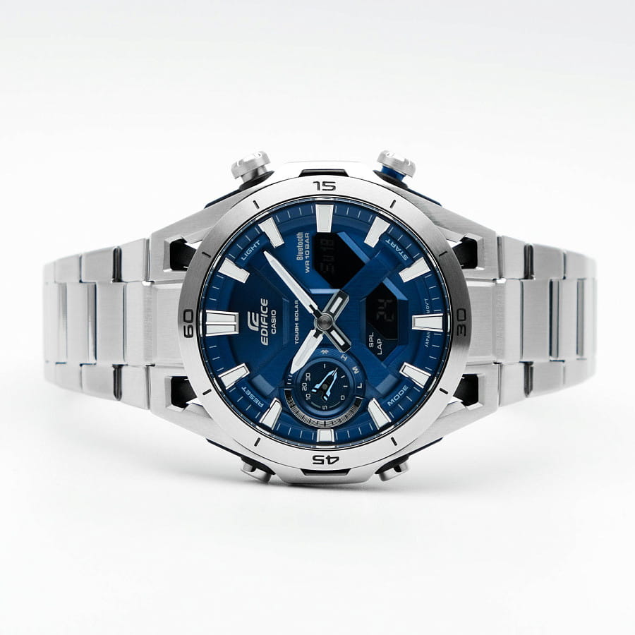 Часы Casio Edifice ECB-2300D-2A — кварцевые, металл сталь
