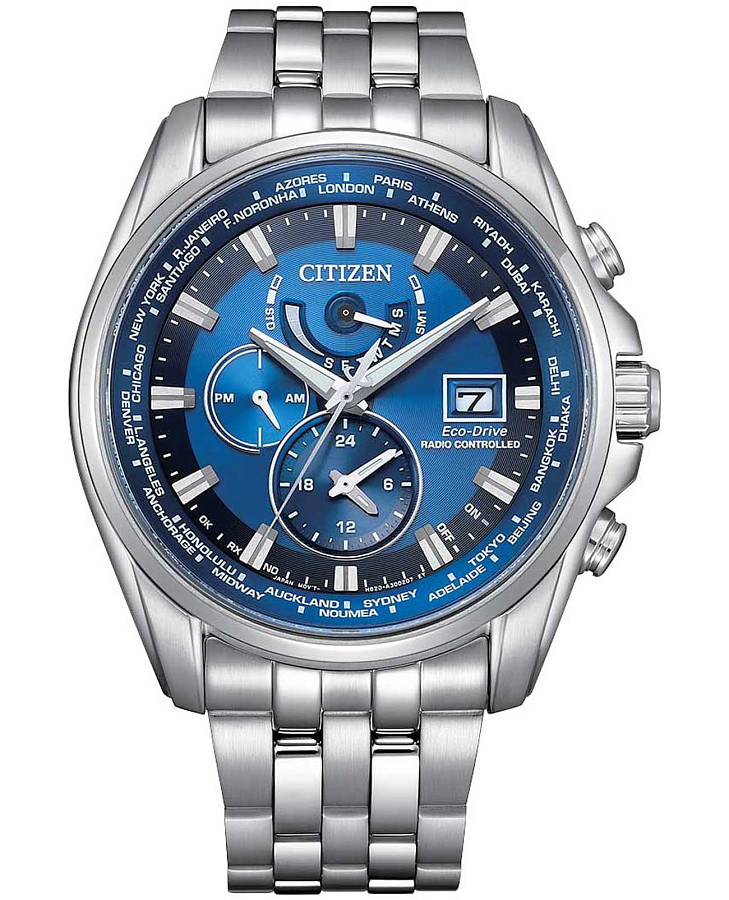 Часы Citizen Radio Controlled AT9120-89L — мужские, синий