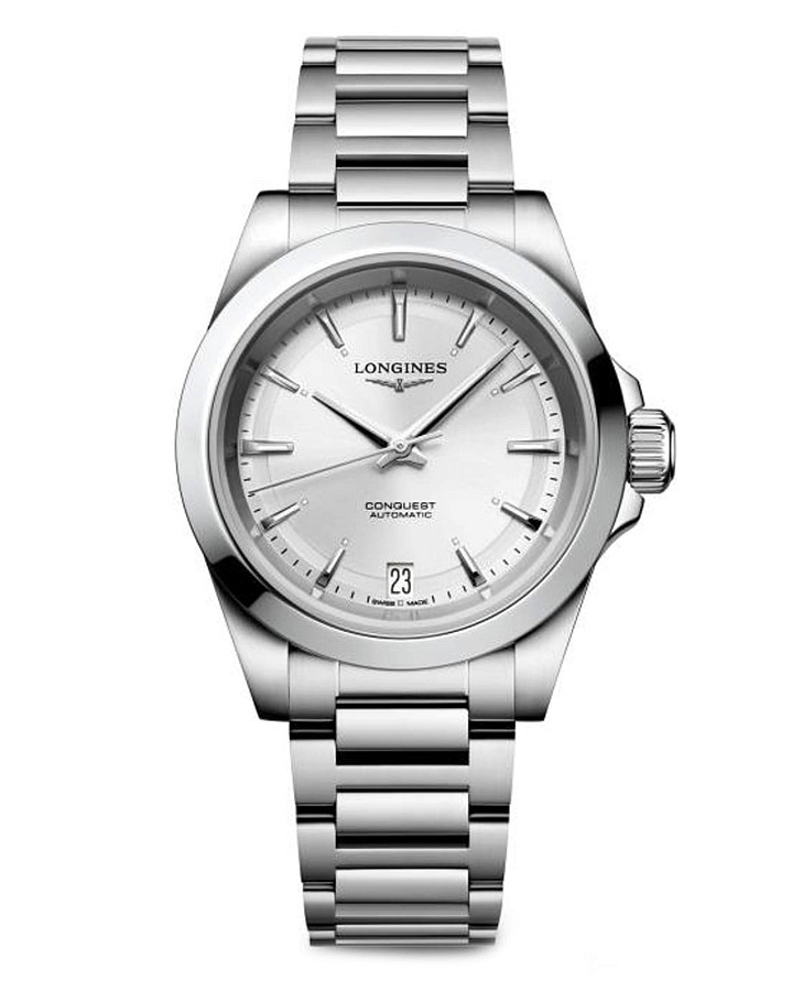 Часы Longines Conquest L3.430.4.72.6 — женские, серебристый