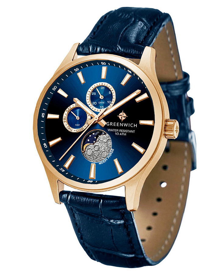Часы Greenwich Moon Walker GW 058.46.36 — кварцевые, металл сталь