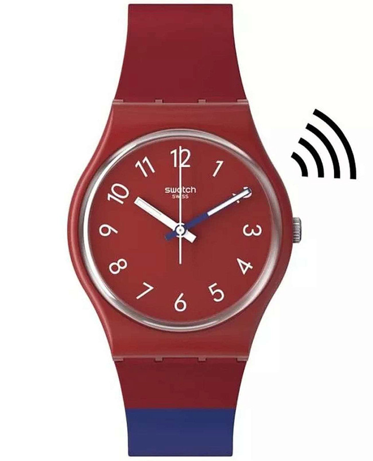Часы Swatch Gent Biosourced Swatch Pay! SSO28R109-5300 — мужские, красный