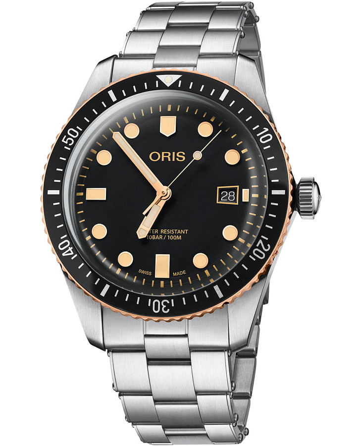 Часы Oris Divers Sixty‑Five 01 733 7720 4354-07 8 21 18 — мужские, черный