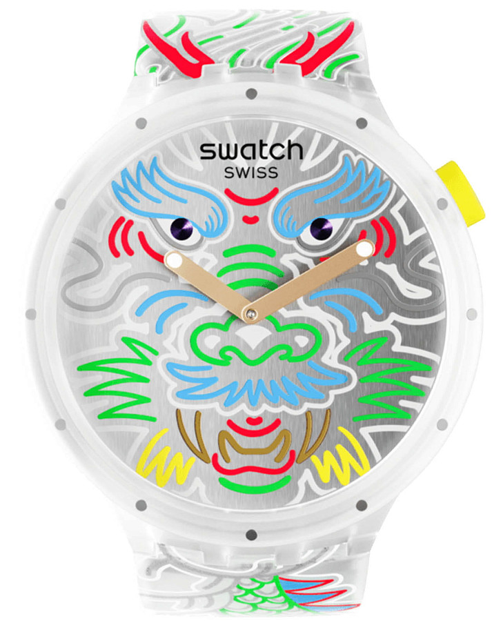 Часы Swatch Big Bold Biosourced Standard SB05Z102 — мужские, серебристый