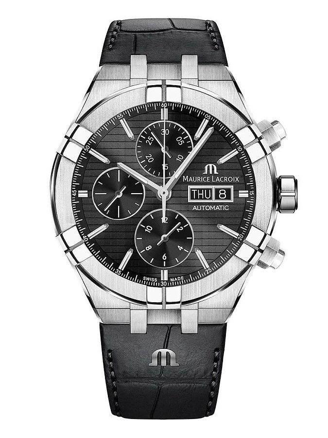 Часы Maurice Lacroix Aikon Automatic Chronograph AI6038-SS002-330-2 — механические, металл сталь