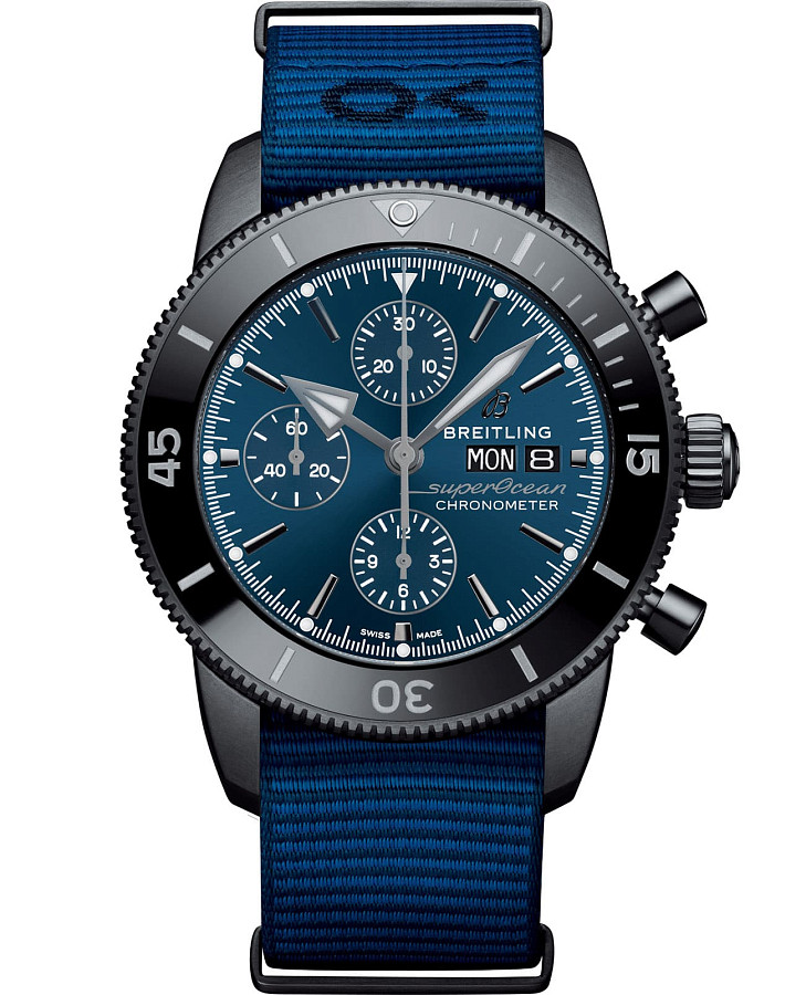 Часы Breitling Superocean Heritage Chronograph 44 Outerknown M133132A1C1W1 — мужские, синий