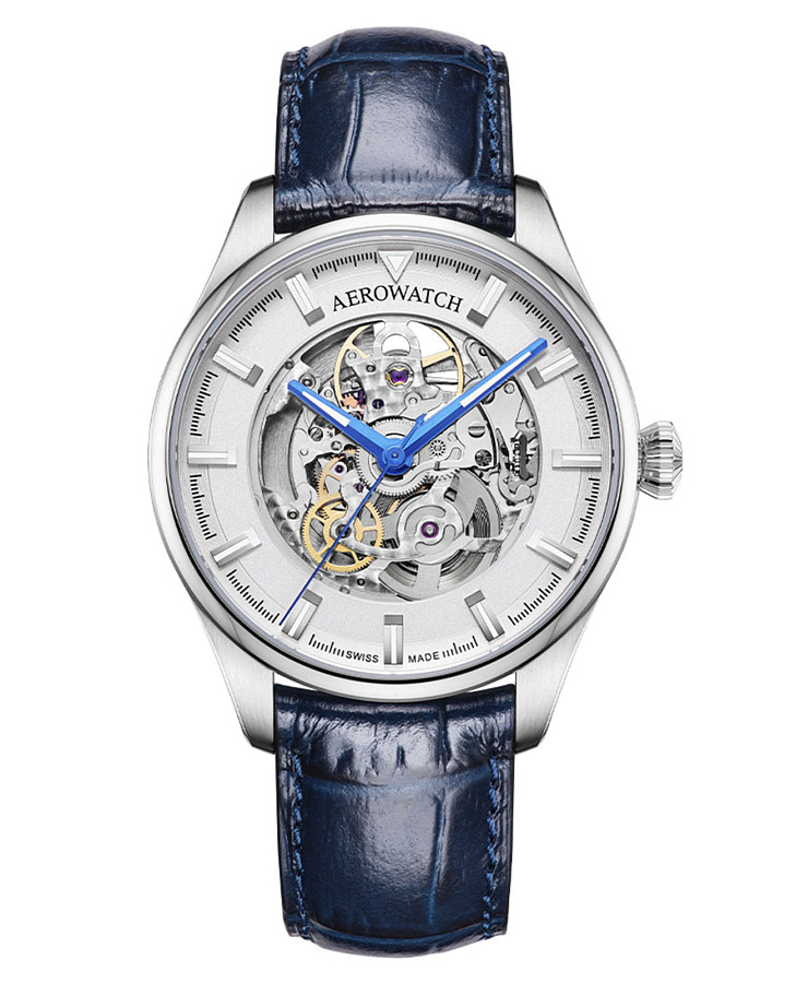Часы Aerowatch Les Grandes Classiques Skeleton Automatic 60996 AA02 SQ — мужские, серебристый