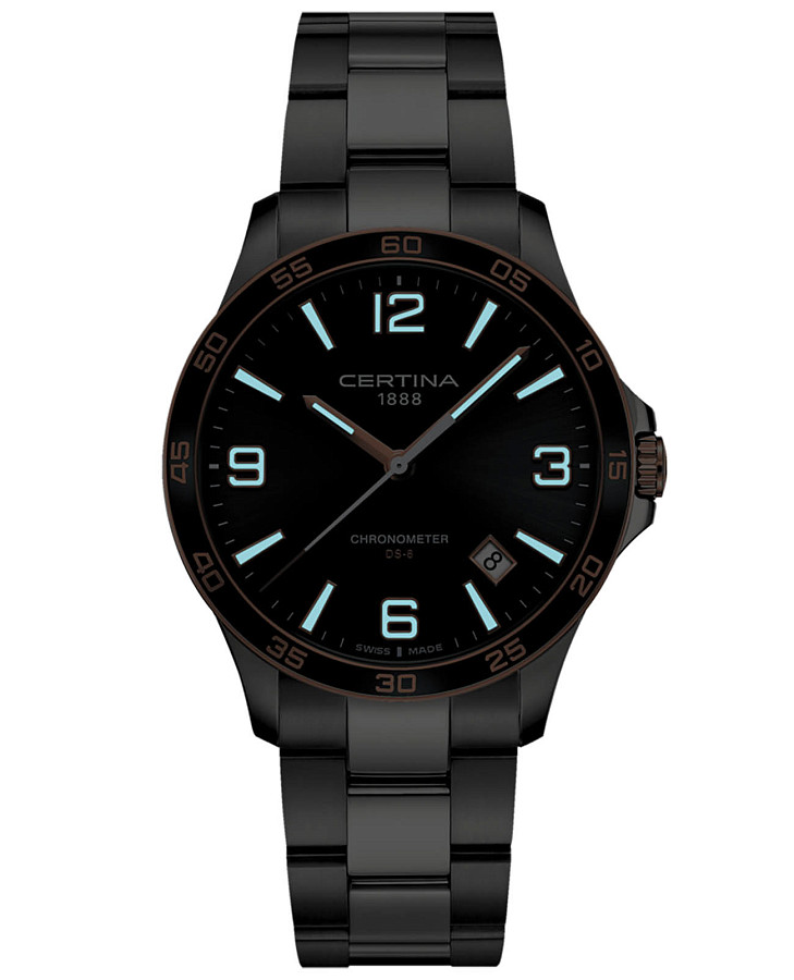 Часы Certina DS-8 C033.851.21.097.00 — кварцевые, сталь металл