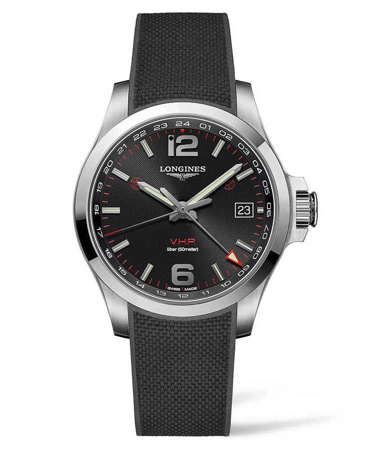 Часы Longines Conquest V.H.P. L3.718.4.56.9 — мужские, черный