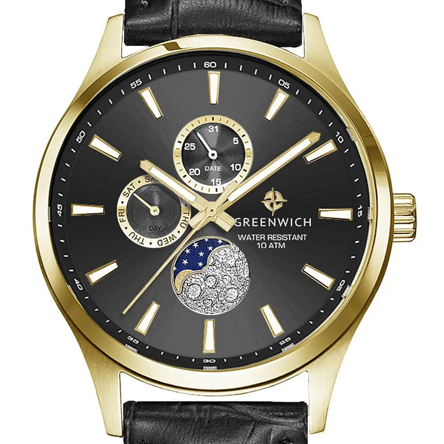 Часы Greenwich Moon Walker GW 058.21.31 — кварцевые, металл сталь