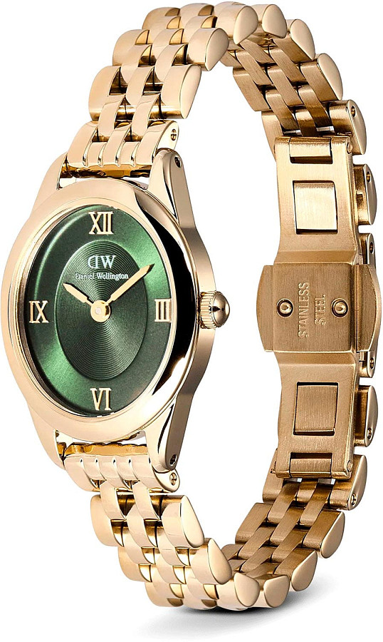 Часы Daniel Wellington Ophelia Mini Emerald Gold DW00100804 — кварцевые, сталь металл