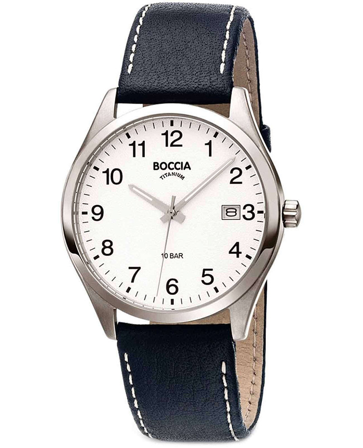Часы Boccia Titanium Circle-Oval 3669-01 — мужские, белый