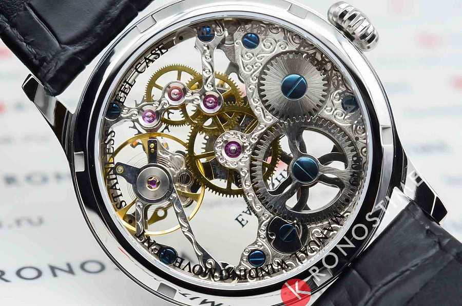 Часы Earnshaw Bauer ES-8049-01 — мужские, кожаный