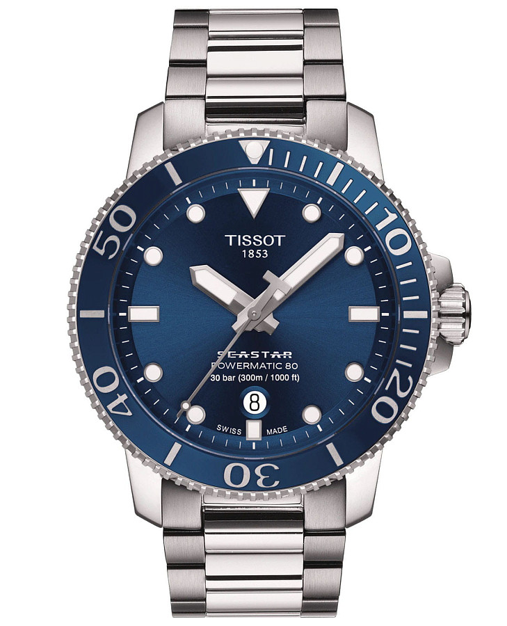 Часы Tissot Seastar 1000 Powermatic 80 T120.407.11.041.03 — мужские, синий