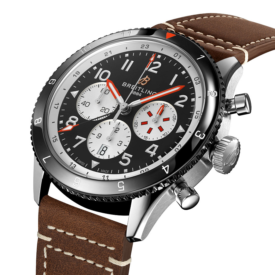 Часы Breitling Super Avi B04 Chronograph GMT 46 Mosquito YB04451A1B1X1 — механические, сталь металл