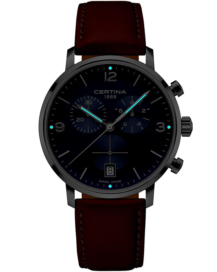 Часы Certina DS Caimano Chronograph C035.417.16.047.00 — кварцевые, металл сталь